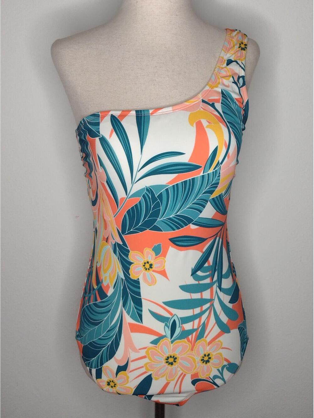 NWOT Jantzen Women's Multicolor Tropical One-Piece Swimsuit Size 10